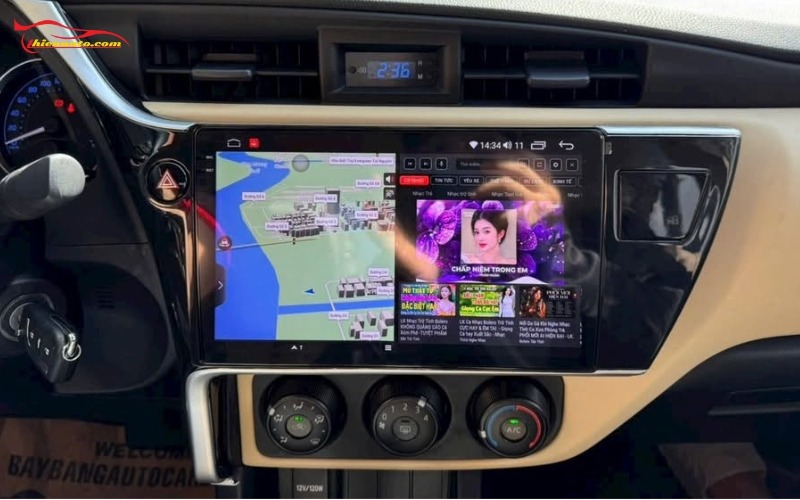 Độ màn hình Android Toyota Altis hỗ trợ nhiều nền tảng dẫn đường