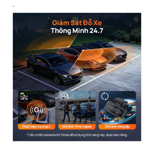 Camera hành trình 70mai A900: Giám sát đỗ xe 24 giờ với công nghệ Lumi Vision