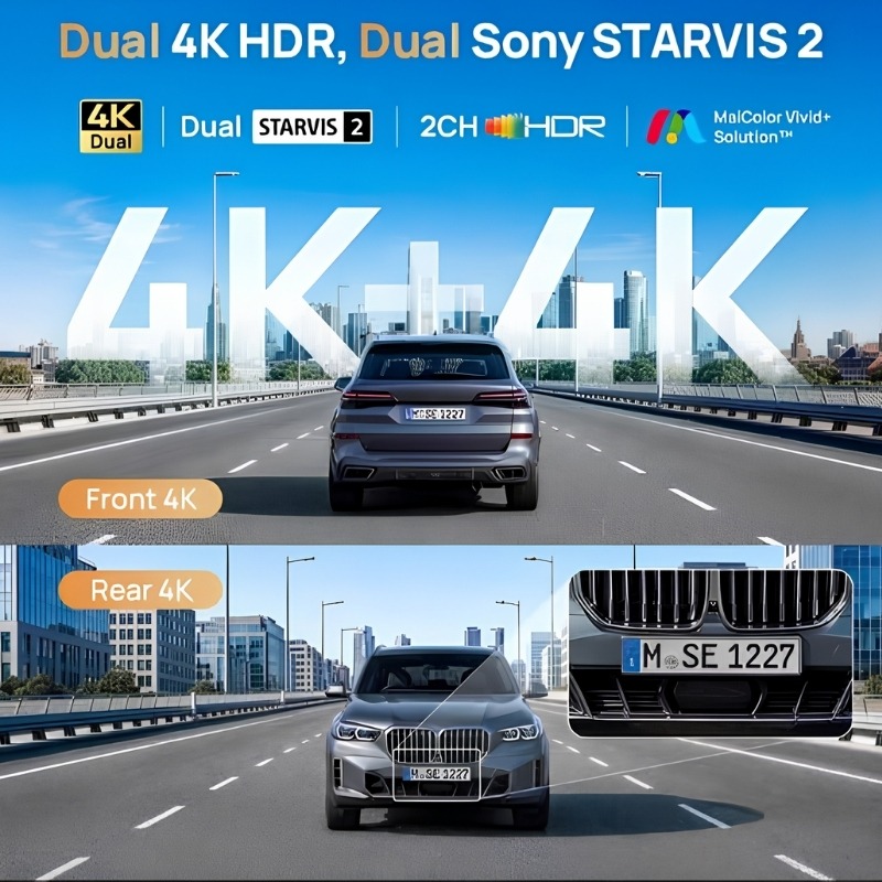 Camera hành trình 70mai A900 Ultra: Ghi hình trước sau 4K HDR với cảm biến Sony STARVIS 2