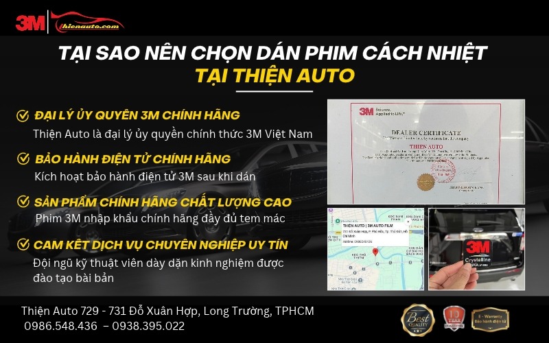 Thiện Auto - Trung tâm dán phim cách nhiệt 3M ô tô chính hãng giá tốt 