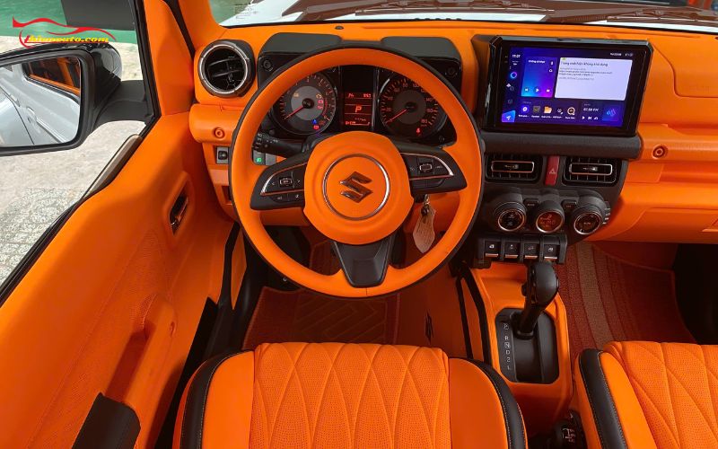 Đổi màu nội thất ô tô Suzuki Jimny màu cam hermes full nội thất xe 